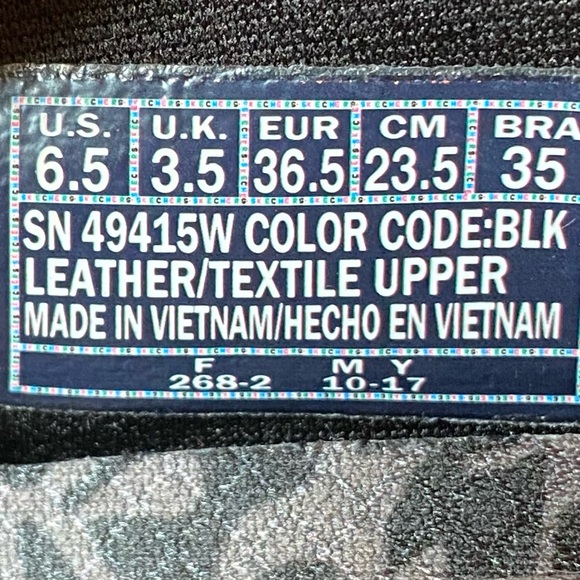 Womens 6.5 Skechers Relaxed Fit Slip On Bikers Sneakers Black SEF0412 - Picture 8 of 8